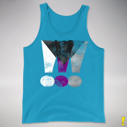 Demisexual Pride Grunge Exclamation Points Premium Tank Top - Neon Blue